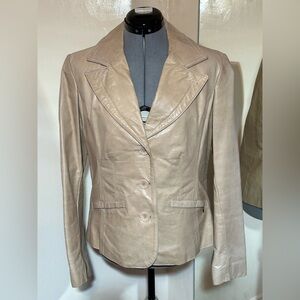 Danier Beige Leather Blazer Jacket